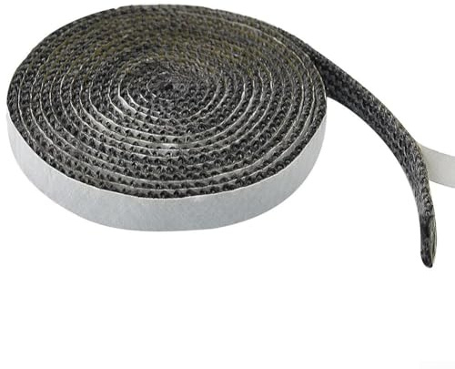 Tira selladora de fibra de vidrio gruesa de 6 mm, resistente al calor, junta de calefacción de estufa de pellets con puerta de horno, cuerda de fuego para estufa de leña (6 mm x 20 mm x 2 m)