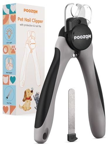 Poozonlife Hunde-Nagelknipser mit Licht, beleuchtet Nagelknipser-Set oder Blutlinie für sichere, einfache Trimmer, extra scharf für dicke Nägel, schneller Sensor, vermeidet Überschneiden von