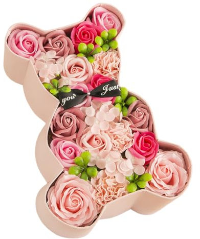 Fleurs de savon rose dans une boîte cadeau, parfum fascinant de roses, jolie forme, couleur dégradée, jubilé/mariage/Saint-Valentin, boîte cadeau, fleur de rose, boîte cadeau, fleurs de savon