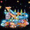 Magnetic Tiles Building Blocks with LED Lights,144 PCS Marble Run Track Brain Game Play Set,STEM Educational Magnet Construction Toy for Boys Girls Kids Creative Gifts Ages 5-12