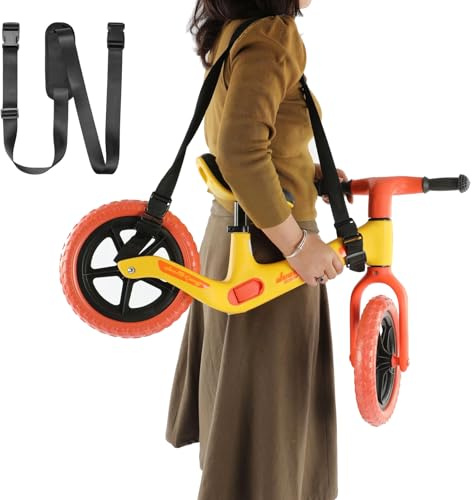 Schultergurt, Tragegurte für Laufräder & Scooter,Ideal für Eltern Kinder | Leicht Bequemes und Verdicken , Universell Verstellbar Laufrad Tragen, Schwarz Fahrrad E Scooter Zubehör