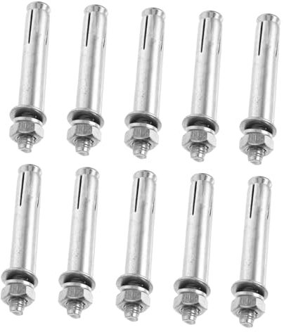 TOPBATHY 10pcs Expansion Screw Wall Anchors Expansion Screw for Heavy Duty Fixing Anchors Expansion Tool Bolt Steel Fastening Bolts for for Home Improvement