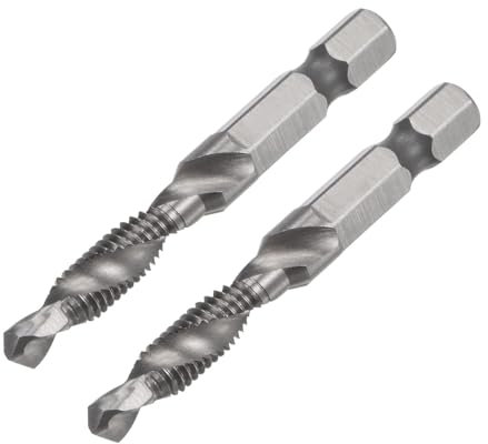 AzureRay Taraud M5 et Foret Hexagonal 1/4 Métallique, Acier Inoxydable Haute Qualité, Ensemble 2 Pièces, Tige Hexagonale, Outil de Taraudage et Forage Spirale en Acier Inoxydable de Haute Qualité(M5)