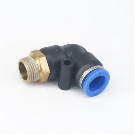 FQHIDMOMX 5pc 1/4 Male to Fit Tube O/D 12mm Pneumatic Elbow Push In Connector Union Quick Release Air Fitting Plumbing