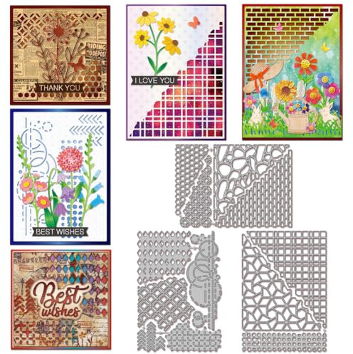 GLOBLELAND Hollow Background Cutting Dies Metal Broken Decoration Die Cuts Frame Cutting Embossing Templates for Scrapbooking Crafts Paper Cards Making