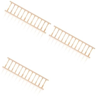 COOPHYA 3 Pièces Handraine en Bois de Maison de poupée Accessoires de Maison de poupée Balustrade de Petit Maison de Bricolage Miniature clôture en Bois Bambou Beige