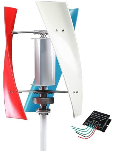 Kit completo per turbina eolica verticale con controller MPPT, 14000 W ad alta efficienza, design a 3 pale per soluzioni energetiche marine, camper, chalet e barche