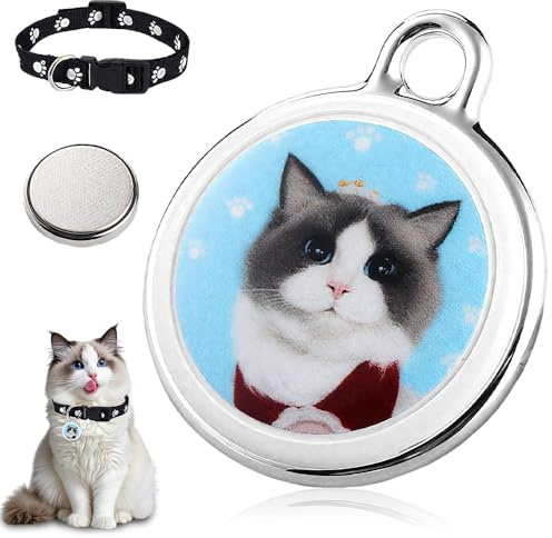 NAVESO Collier GPS pour Chat Chien, Mini Traceur GPS pour Chat Chien, Collier GPS Chat Sans Abonnement, Traceur pour Animaux, Étanchéité IP65, Localisation en Temps Réel, B