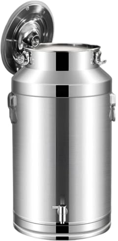 Bidon Avec Robinet 30l Inox Pot À Lait en Acier Inoxydable De Transport De Lait De Ferme Bidon De Baratte,capacity-64Liters