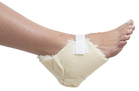 Essential Medical Supply Sheepette Heel Protectors with Hook and Loop Strap - Ultimate Synthetic Sheepskin Fleece Soft and Comfort Cover for Sitting or in Bed for Seniors and Adults, 1 Pair