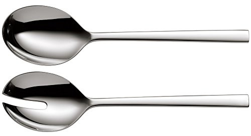 WMF Sonic Salatbesteck Edelstahl 23,9 cm, klein, Salatgabel und Servierlöffel, Cromargan protect Edelstahl poliert, kratzbeständig, spülmaschinenfest