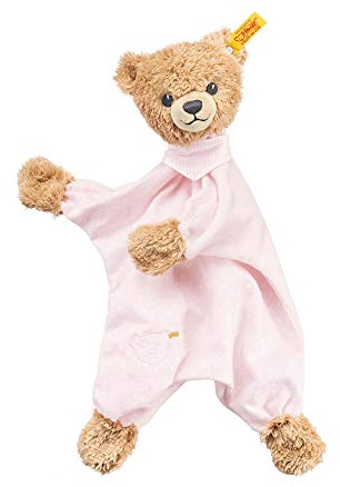 Steiff Kuscheltier Schlaf-gut-Bär Schmusetuch, Süßes Stofftier, Jungen, Mädchen & Babys ab 0 Monaten, Plüschtier 30 cm, Rosa, 239533
