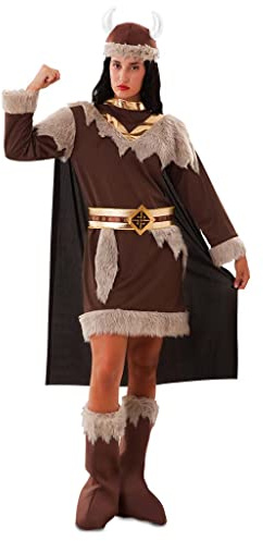 FYASA - Disfraz de vikinga marrón para mujer
