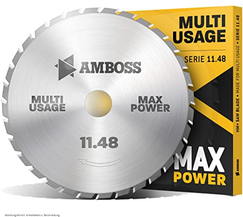 Universal Kreissägeblatt - AMBOSS Werkzeuge - 160 x 20/16 mm (42 Zähne) - Hochwertige Multifunktions-Kreissägeblätter aus Hartmetall - Zum Sägen von Holz, Metall & Kunststoff…