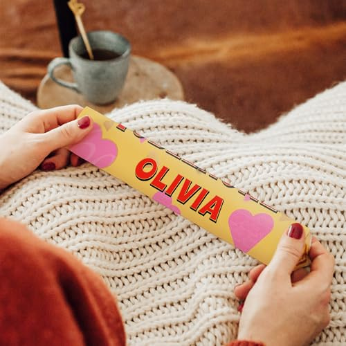 Toblerone personalisiert mit Namen und Botschaft – Geschenk für Männer & Frauen, Milchschokolade mit Honig und Mandelnougat (200g) – Für Geburtstag & Jubiläum