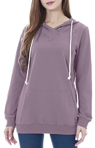 Smallshow Maternity Nursing Hoodies Women’s Long Sleeve Breastfeeding Sweatshirt