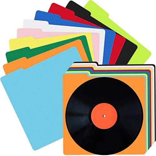 Schallplatten-Trennblätter aus Kunststoff, mehrfarbig, mit Reitern für 33 U/min, 33 x 33 cm, 30 Stück