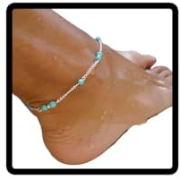 Clataly Starfish pulsera de tobillo Turquesa pulsera de tobillo mariposa de varias capas concha de tobillo perla tobillo joyas de verano para mujeres con pies de playa (Tobillo Turquesa)
