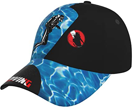 Imprimé 3D Personnalisation plongée sous-Marine - Plongeur Océan Homme Casquette de Baseball Personnalisé Casquette Trucker Réglable Chapeau de Golf Cadeau pour Pêche Golf Hip Hop