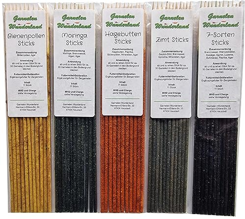 Garnelen Wunderland Shrimp Sticks 5er-Bundle 55 Stück/Lollies Lutscher Futter Set