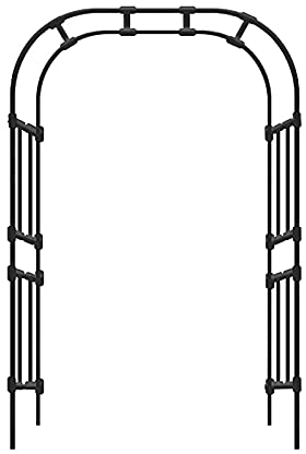 Arbours, Garden arbours, Wrought Iron Garden Arch, Sturdy Metal Garden Arch, Rose Archway, Trellis, Suitable For Climbing Plants/Outdoor/Garden/Lawn/Patio, Easy To Assemble (Rose 2.4x2.4m
