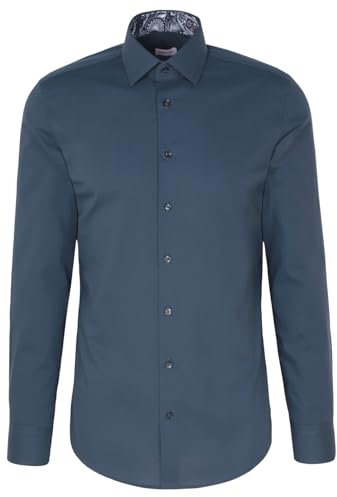 Silkesdekal herr business skjorta – slim fit – strykfri – Kent krage – långärmad – 100% bomull, Turkos, 39