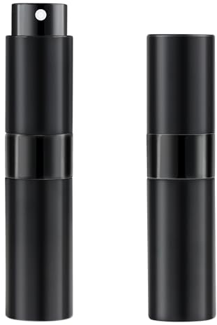 8ML Perfume Travel Refillable Portable Perfume Atomizer Bottle - Easter Basket Stuffers for Teens Adults Men Women,Valentines Day Gifts for Him Her,Travel Essentials,Christmas Gift(Balck,2Pack)