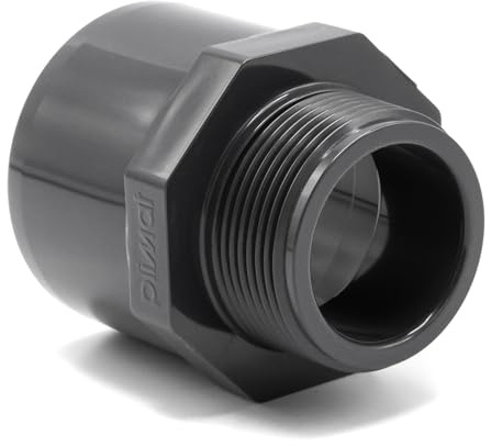 Baumaxxe Manicotto riduttore PVC-U 63/50 mm a 1 1/2 maschio I raccordo incollaggio a filetto esterno I per impianti piscina e irrigazione con tubi PVC rigidi I bm177