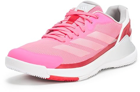 Adidas Womens Crazyquick Lightstrike Padel Tennis, Lucid Pink/Silver Metallic/Lucid Red, 8