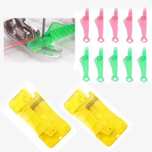 Hebterrka Fischmund Nähmaschine Nadeleinfädler, Automatische Nähmaschine Nadel Einfädler, Schnelles Nähmaschine Schleifen Nadeleinfädelhilfe Werkzeug (Grün Pink Gelb)