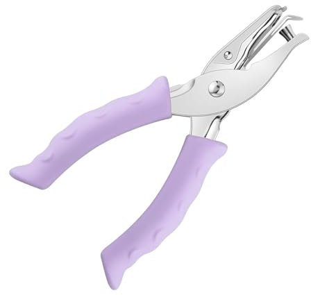 1 perforatore a foro singolo, punzonatrice per biglietti, pinze per fori con impugnatura comoda per carta, cartoncino, artigianato e uso in ufficio
