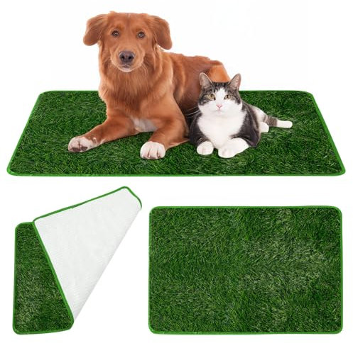 GOEDCH Alfombra de Césped Artificial de para Perros: 50×70cm Mascotas Inodoro de césped Artificial Reutilizable, Alfombra de Césped Artificial, Decoración de Césped para Interiores, Exteriores