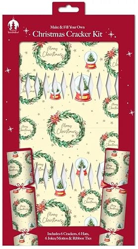 Quickdraw Weihnachten Knallbonbon Set - Machen Und Füllung Dein Eigenes Knallbonbon - 6 Packung Festliche Saisonal Party Craft Set (Kranz)
