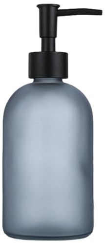 Dispenser di sapone liquido in vetro da 410 ml con pressa in acciaio inossidabile per bottiglia di lozione disinfettanti per le mani