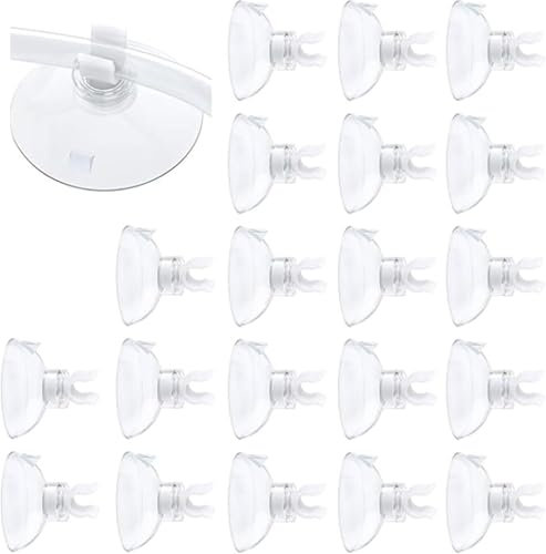 20 Pack Aquarium Suction Cup Clips – Strong Suction Holders for 3/16 Airline Tubing | Durable Fish Tank Accessories for Freshwater & Saltwater Aquariums