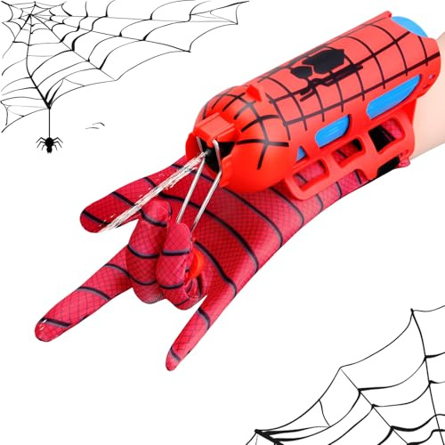 Aooess Spider Water Gun for Kids Water Pistol Web Shooter for Boys Age 3+ | Gifts for 3 4 5 6 7 8 Year Old Boys Girls, Wrist Launcher with Glove, Squirt Toy Summer Outdoor Pool Beach