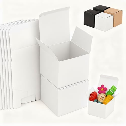 15 Stk Geschenkboxen Kraftpapier Weiß, Karton Schachteln, Pappschachteln mit Deckel, Geschenkbox Quadratisch,15 x 15 x 15 cm, Ideal für Geschenke, Partys, Geburtstage, Hochzeiten，wiederverwendbar