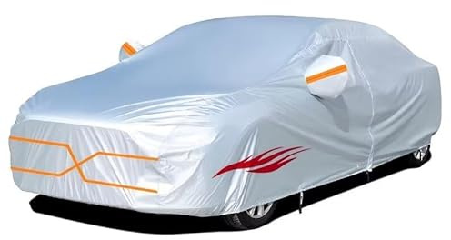 genérico Funda Coche Exterior Compatible con Jaguar S-Type R 2002-2007,protección para Todo Tipo de Clima, protección contra el Polvo y el, contra el Viento, Lluvia Nieve(Silver Red)