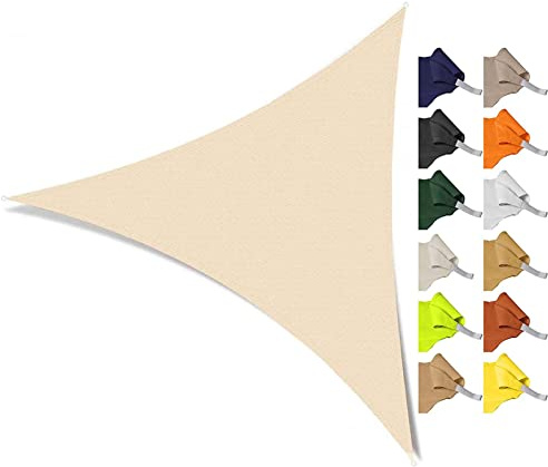 JNTFNE Vela ombreggiante Impermeabile 8x8x8 Piedi, Vela ombreggiante Triangolare in Tessuto Oxford, Tenda da Sole per Esterni, Giardino, Patio, Cortile, con Corda di Fissaggio, Facile da installare