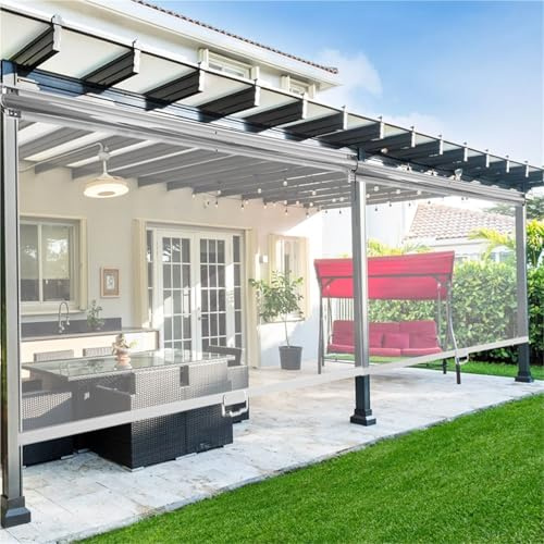 Cordless Transparent PVC Roller Blinds & Shades HD Clear Waterproof Windproof Roll Up Shade for Pergola, Patio, Balcony, Kitchen, Bathroom Custom Indoor/Outdoor Use Garden, Cafe, Supermarket(W85xH200c