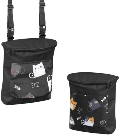 txuzong Sacoche de Guidon Vélo Noir en Tissu Oxford - Double Poche, Panier Avant pour Vélo/Tricycle/Scooter - Installation Facile, Résistant à l'eau