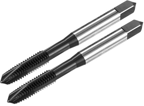 M METERXITY 2-Pack Metric Thread Tap M6x1.0mm HSS TiCN-Coated | Straight Flute, Right Hand, Thread Screw Tapping Tool, for Drilling/Milling Machines/CNC Machine Tools