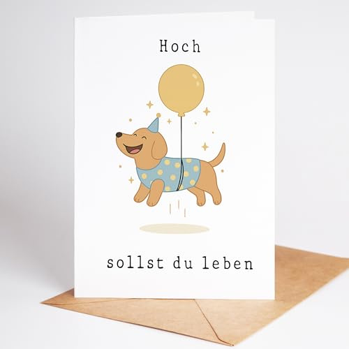 Lovely Cards - Hoch sollst du leben Labrador - lustige Geburtstagskarten für Frauen Männer - Mann Frau - Geburtstagskarte lustig - lustige Geburtstagsgeschenke - A6 (Klappkarte) 40. Jahre 30. Jahre