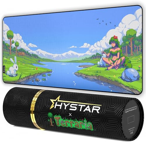 Terraria Extended Gaming Mouse Pad | XXL 36 x 16 | 5mm Thick, Waterproof Surface, Smooth Polyester Fabric, and Natural Rubber Base (Dryad)