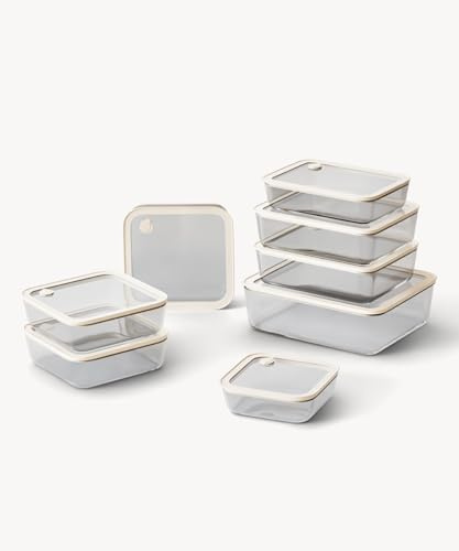 Zoha Frischhaltedosen Glas Set 8-teilig – Vorratsdosen Glas mit Deckel BPA-frei – luftdichtes Frischhaltedosen Set – mikrowellengeeignet & ofenfest – Glasbehälter für Meal Prep