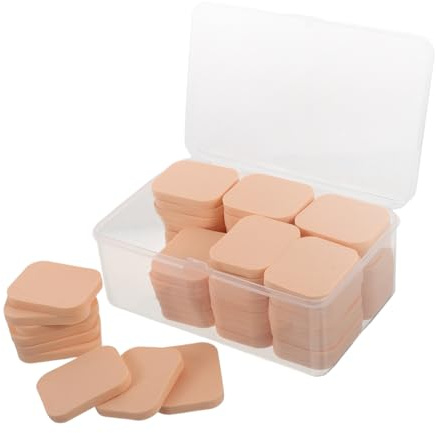 Ipetboom 60piezas Borla de Maquillaje Mini para Rostro Esponja Aplicadora Desechable Cómoda para Aplicar Corrector y Difuminar Polvos Uso Profesional y Diario