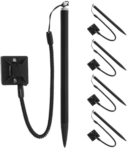 DOITOOL Set 5 Penne per Schermo Resistivo con Impugnatura Ergonomica, in Alluminio e Abs, con Cinturino da Polso e Supporto Fisso, per Scrittura e Disegno su Pos e Touchscreen