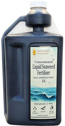 Seaweed Fertiliser Liquid 2L – Ultra concentrated 1:400 - Organic Plant Feed & Natural Growth Booster for Vegetables, Flowers, Lawns & All Plants