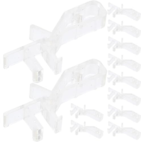 FONDOTIN 12 Piezas de Clips de Cenefa Transparentes de Acrílico, Accesorios para Cortinas Ciegas Fáciles de Ajustar y Portátiles, Ideales para Tiendas y Oficinas