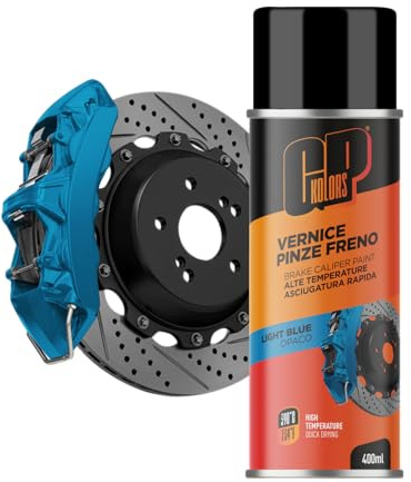 GP KOLORS Vernice Spray per Pinze Freno, Azzurro, 400ml, Resistente Alte Temperature Fino a 390°C, Smalto Professionale per Tuning Auto e Moto (Light Blue, Finitura Opaca)